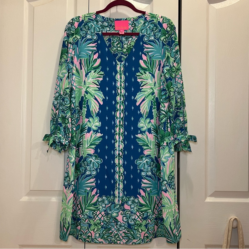 Lilly Pulitzer Pamela Macaw Blue Dress - M